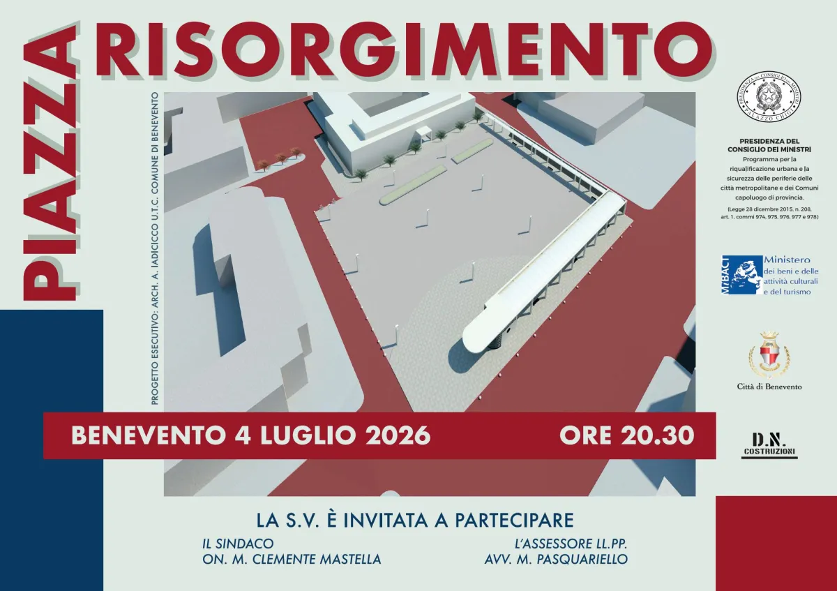 Piazza Risorgimento riapre sabato sera dopo la riqualificazione